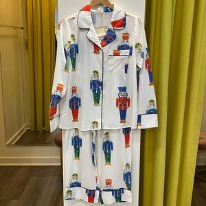 JODIFL Christmas Toy Soldier Print Pajama Set in White